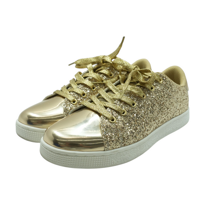 Gold Low-Top Athletic Shoes
