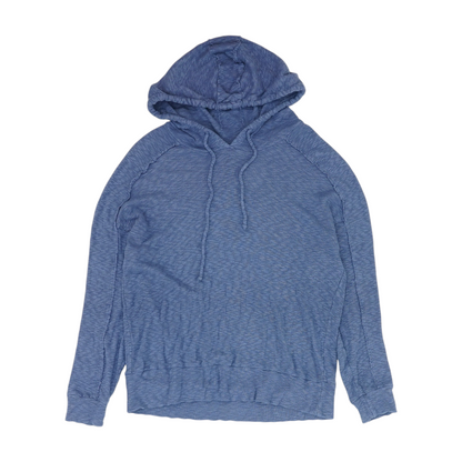 Blue Solid Hoodie Pullover