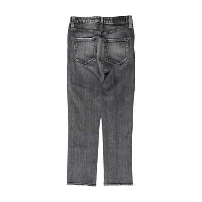 Gray Solid Mid Rise Jeans