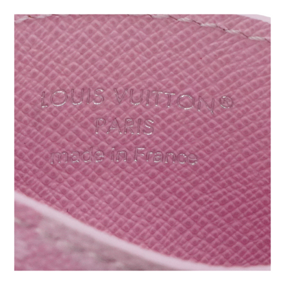 Skateboard Pink Double Card Holder in Monogram Coated Canvas