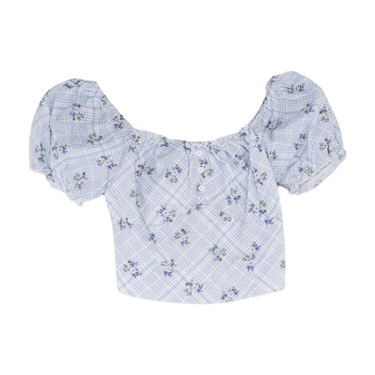 Blue Floral Blouse