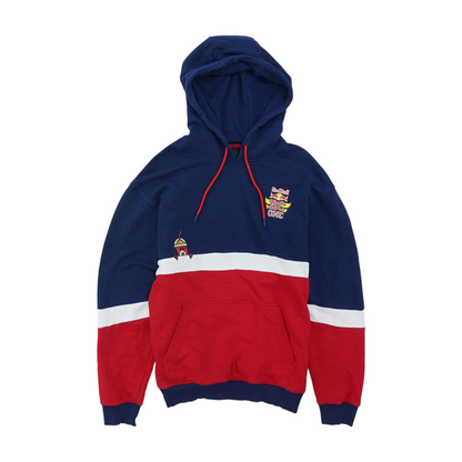 Red Color Block Hoodie Pullover