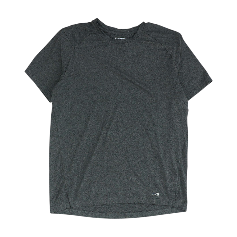 Fit2Run Charcoal Solid Active T-Shirt – Image 1