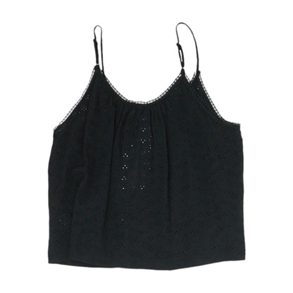 Black Eyelet Cropped Blouse