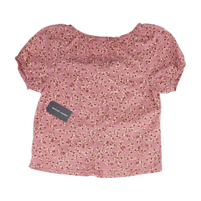 Pink Floral Short Sleeve Blouse