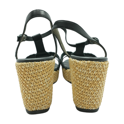 Black Wedged Sandals