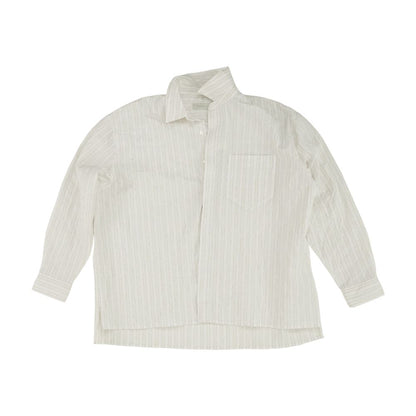 White Striped Long Sleeve Button Down