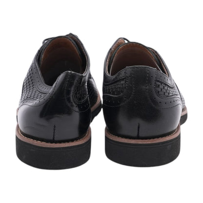 Black Leather Derby/oxford Dress Shoes