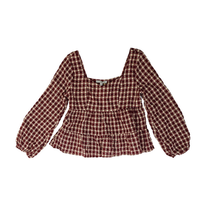 Maroon Check Blouse
