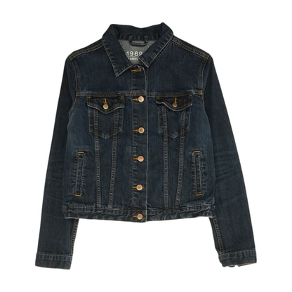 Blue Solid Denim Jacket