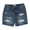 Blue Plus Size Solid Denim Shorts