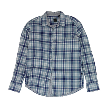 Blue Plaid Long Sleeve Button Down