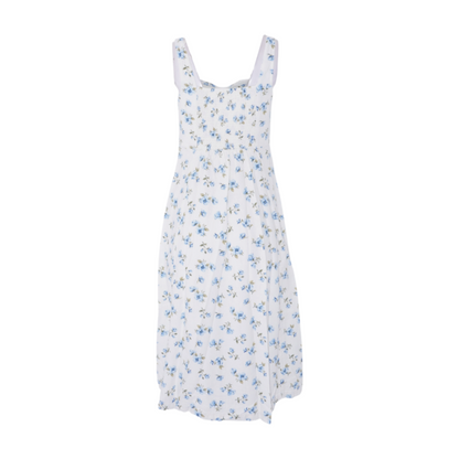 White Floral Midi Dress
