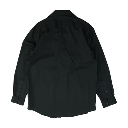 Black Solid Long Sleeve Button Down