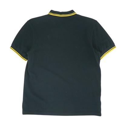 Black Solid Short Sleeve Polo