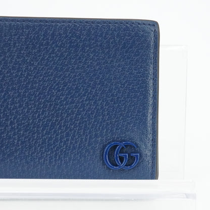 Blue GG Marmont Bi-Fold Card Case Wallet