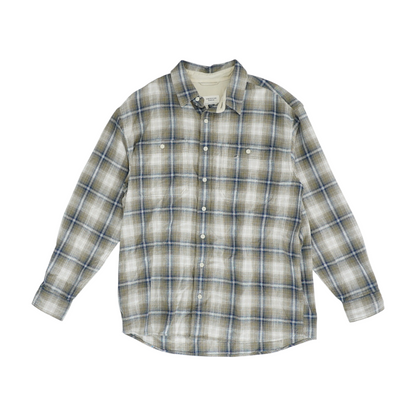 Green Tall Plaid Flannel Button Down