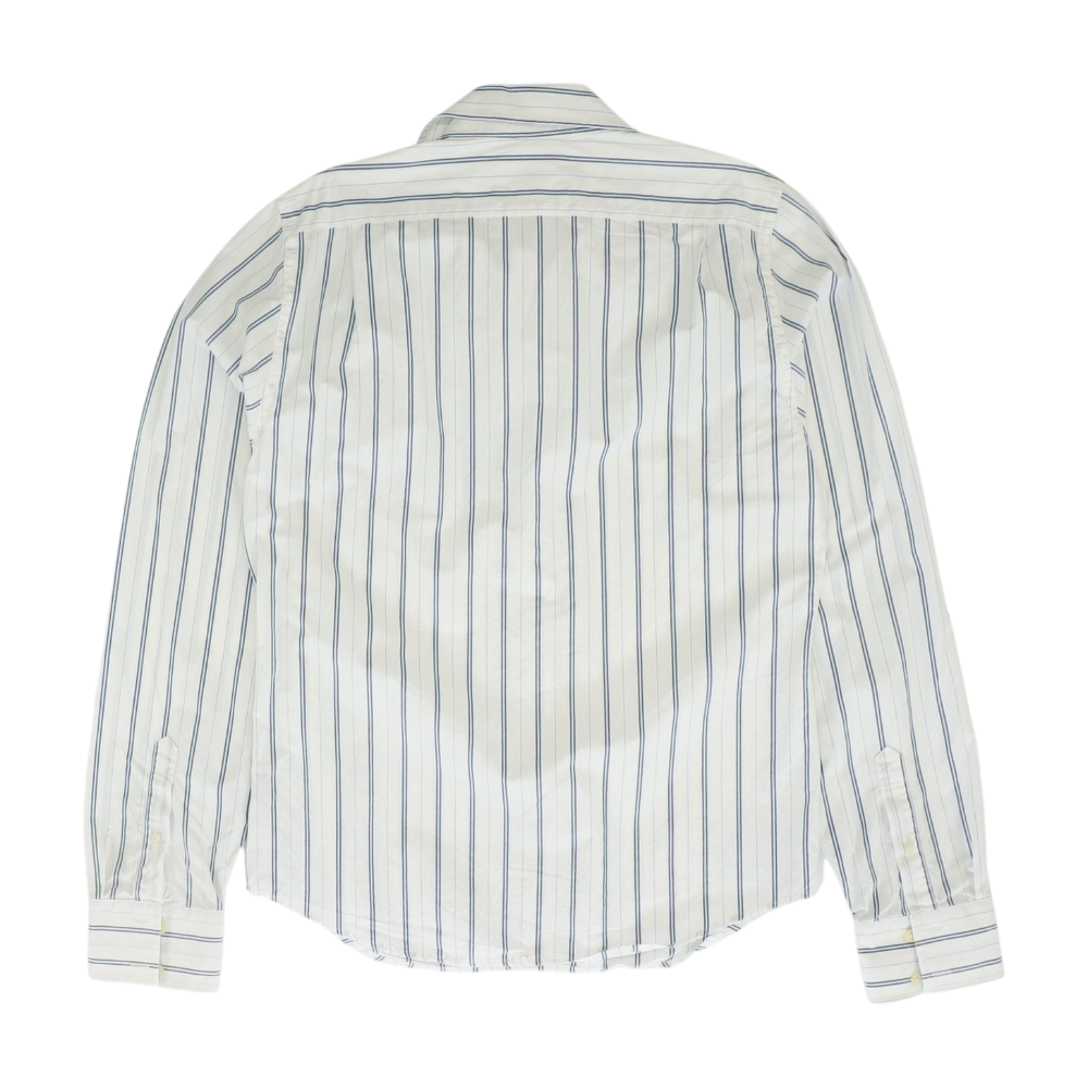 White Striped Long Sleeve Button Down