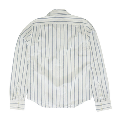 White Striped Long Sleeve Button Down