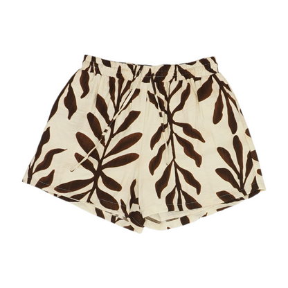 Beige Abstract Knit Shorts