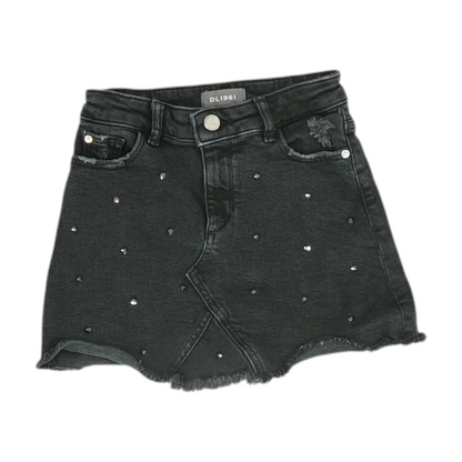 Black Solid Denim Shorts