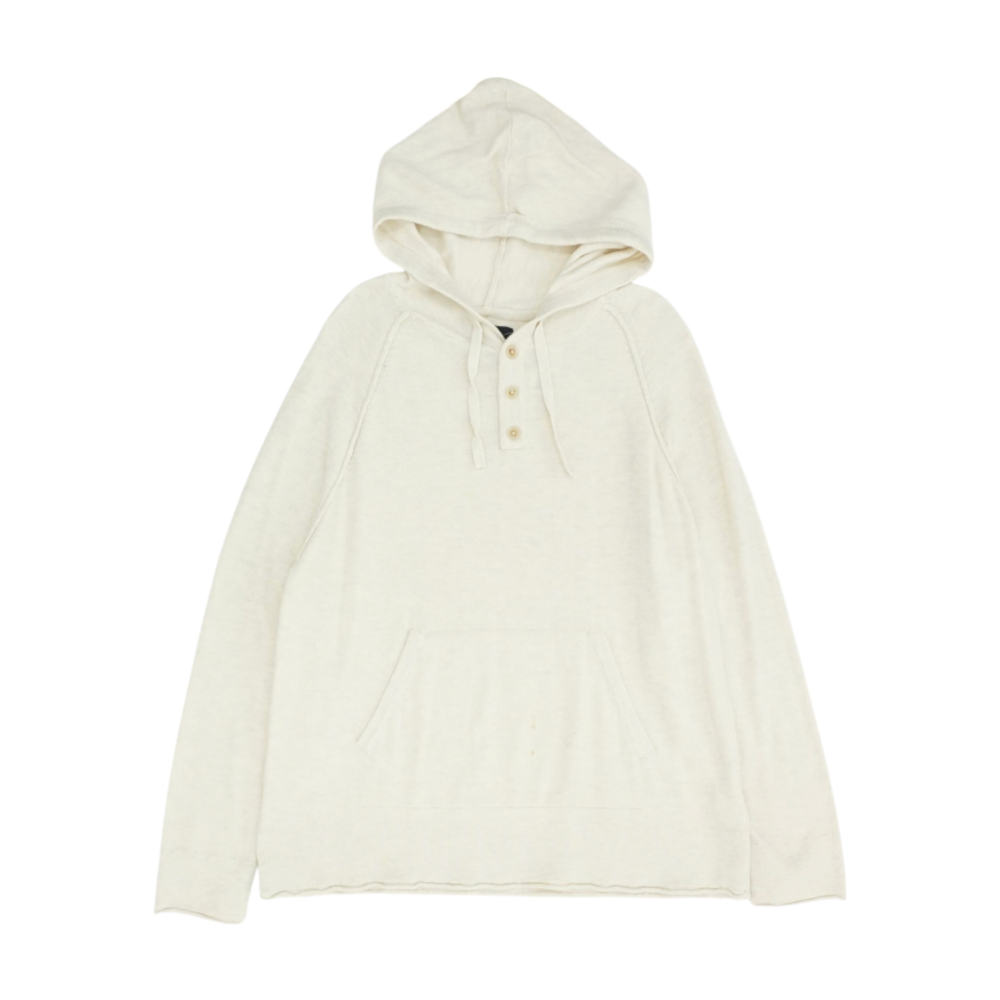 Beige Solid Hoodie Pullover