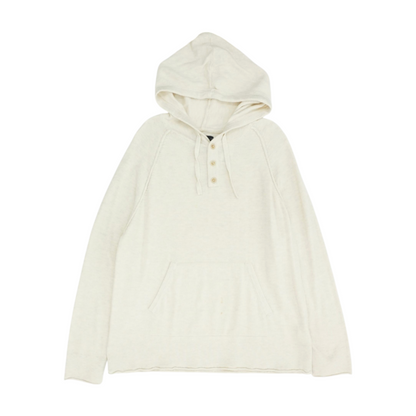 Beige Solid Hoodie Pullover
