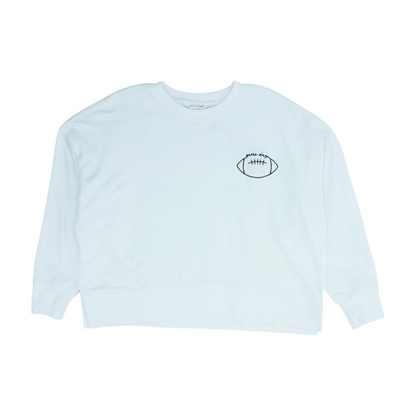 White Solid Sweatshirt Pullover