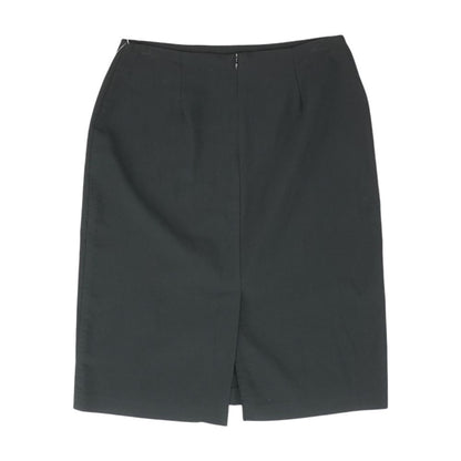 Black Solid Midi Skirt