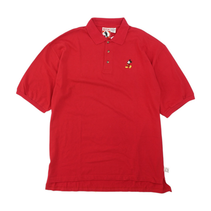 Vintage Red Solid Short Sleeve Polo