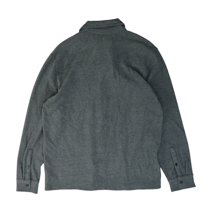 Gray Solid Flannel Button Down