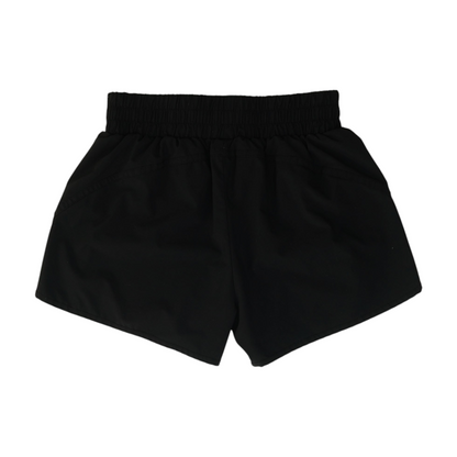 Black Solid Active Shorts