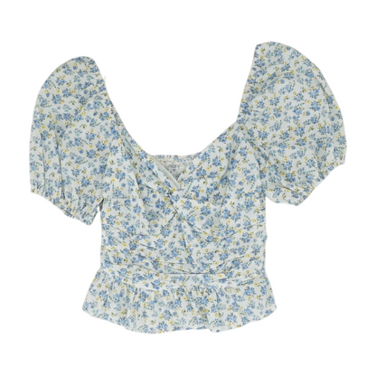 Blue Floral Blouse