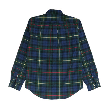 Green Plaid Long Sleeve Button Down