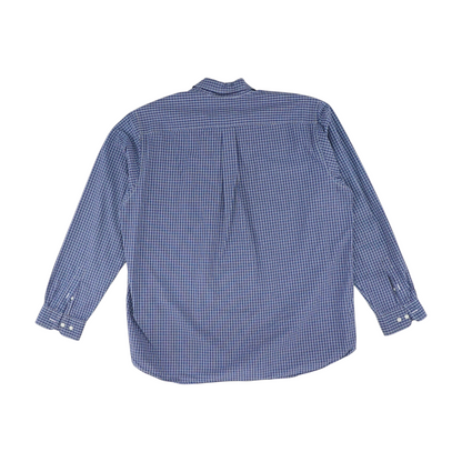 Navy Plaid Long Sleeve Button Down