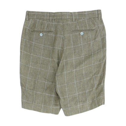 Tan Check Chino Shorts