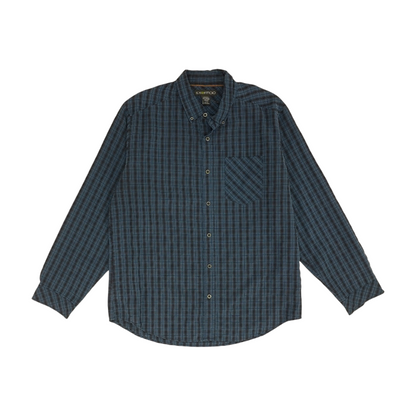 Blue Plaid Long Sleeve Button Down