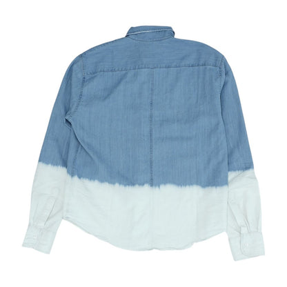 Blue Color Block Button Down