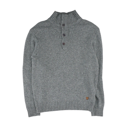Gray Solid 1/4 Zip Sweater