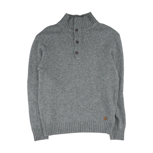 Gray Solid 1/4 Zip Sweater