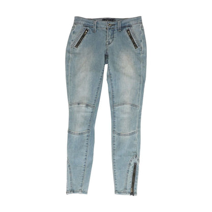 Blue Solid Low Rise Skinny Leg Jeans