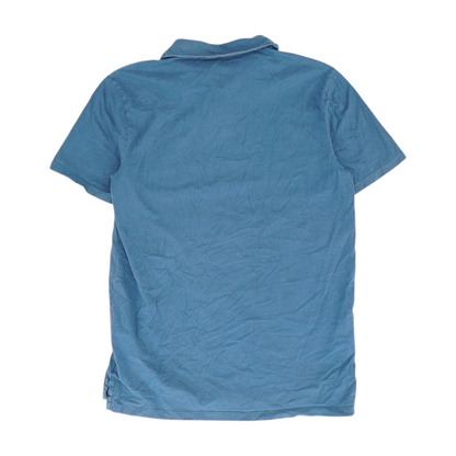 Blue Solid Short Sleeve Polo