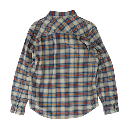Beige Plaid Flannel Button Down