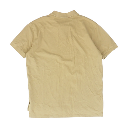 Beige Solid Short Sleeve Polo