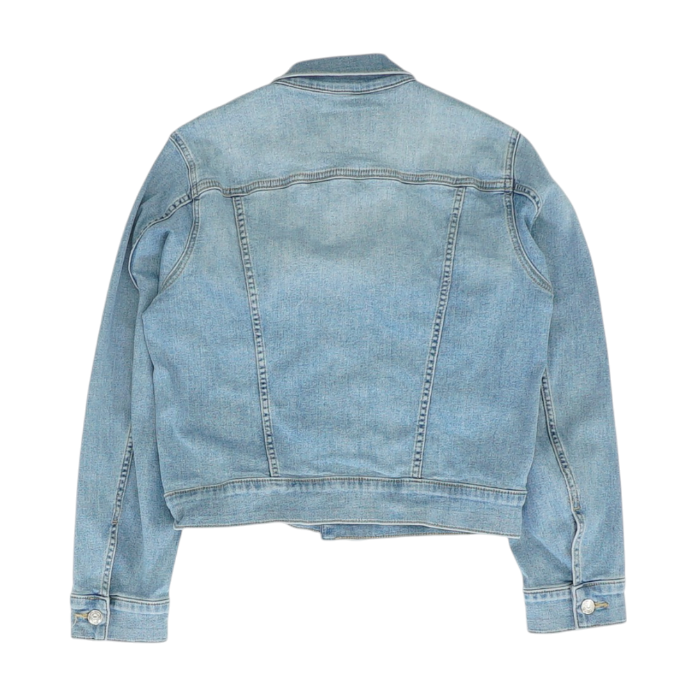 Blue Solid Denim Jacket