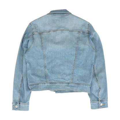 Blue Solid Denim Jacket