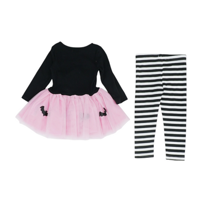 Black Graphic Long Sleeve Set