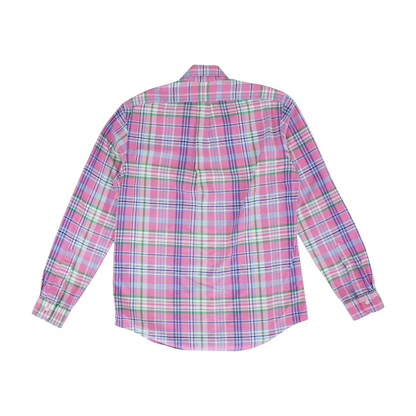 Pink Plaid Long Sleeve Button Down