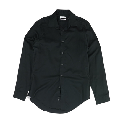 Black Solid Long Sleeve Button Down