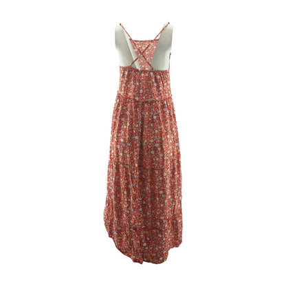 Red Floral Midi Dress